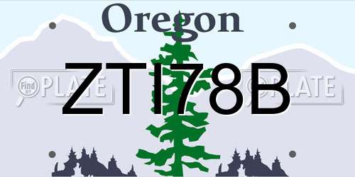 ZTI78B Oregon License Plate