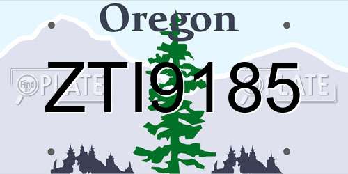ZTI9185 Oregon License Plate