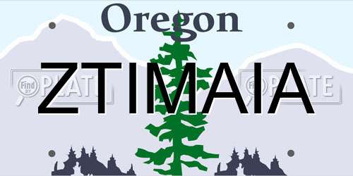 ZTIMAIA Oregon License Plate