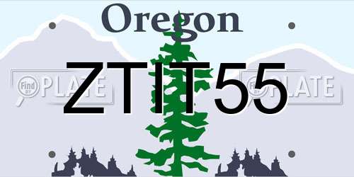 ZTIT55 Oregon License Plate
