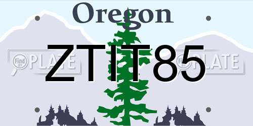 ZTIT85 Oregon License Plate