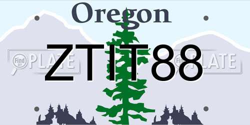 ZTIT88 Oregon License Plate