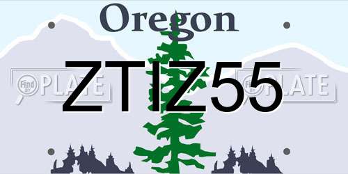 ZTIZ55 Oregon License Plate