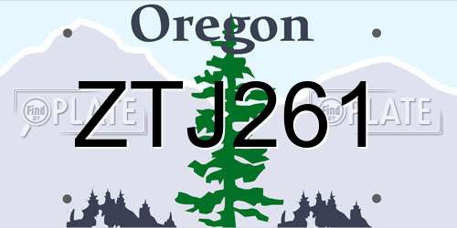ZTJ261 Oregon License Plate
