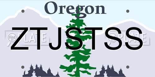 ZTJSTSS Oregon License Plate