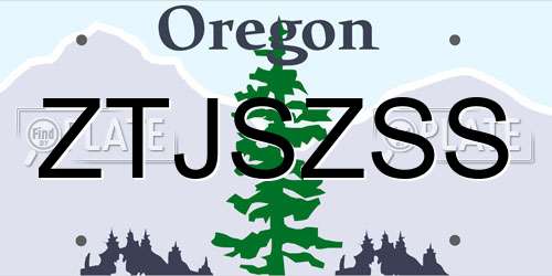 ZTJSZSS Oregon License Plate