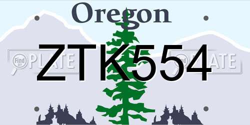 ZTK554 Oregon License Plate