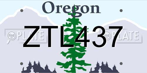 ZTL437 Oregon License Plate