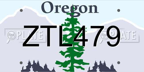ZTL479 Oregon License Plate