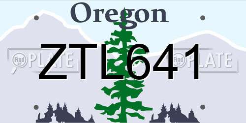 ZTL641 Oregon License Plate