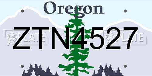 ZTN4527 Oregon License Plate