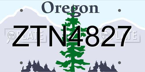 ZTN4827 Oregon License Plate