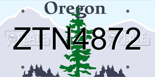 ZTN4872 Oregon License Plate