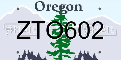 ZTO602 Oregon License Plate
