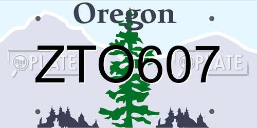 ZTO607 Oregon License Plate