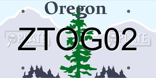 ZTOG02 Oregon License Plate