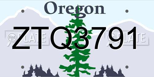 ZTQ3791 Oregon License Plate