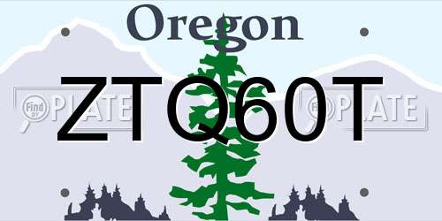 ZTQ60T Oregon License Plate