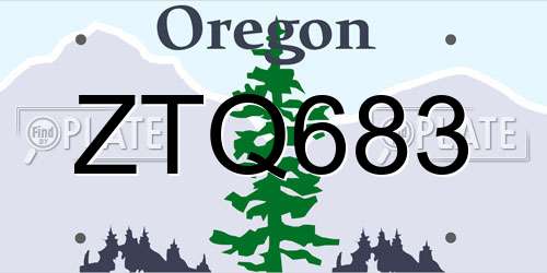ZTQ683 Oregon License Plate