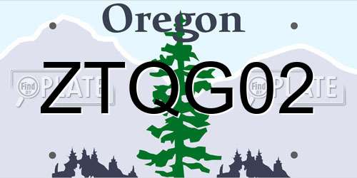ZTQG02 Oregon License Plate