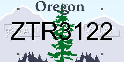 ZTR3122 Oregon License Plate