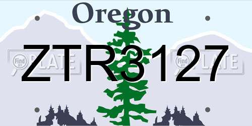 ZTR3127 Oregon License Plate