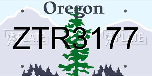 ZTR3177 Oregon License Plate