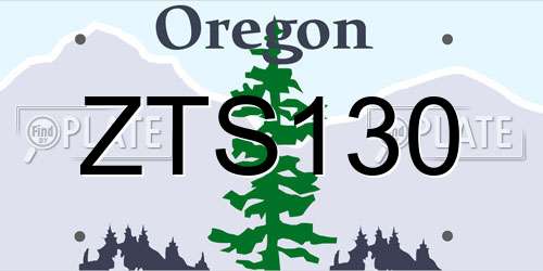 ZTS130 Oregon License Plate
