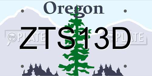 ZTS13D Oregon License Plate