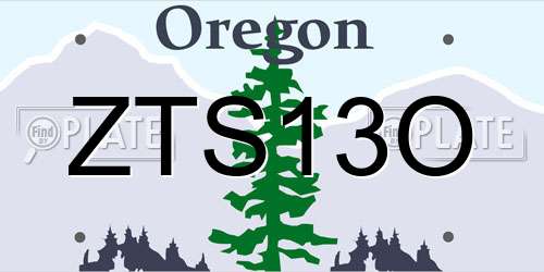 ZTS13O Oregon License Plate