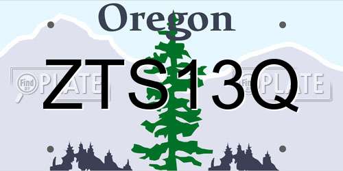 ZTS13Q Oregon License Plate