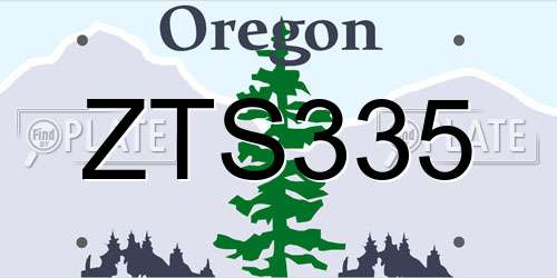 ZTS335 Oregon License Plate