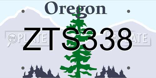 ZTS338 Oregon License Plate