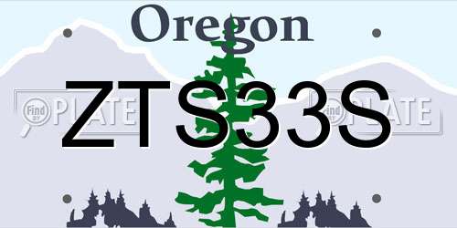 ZTS33S Oregon License Plate