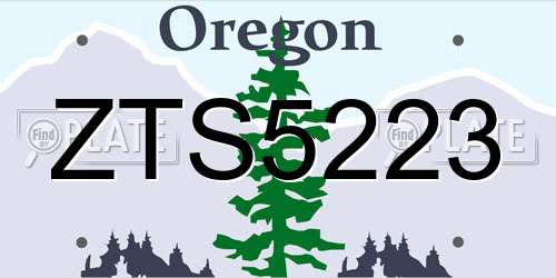 ZTS5223 Oregon License Plate