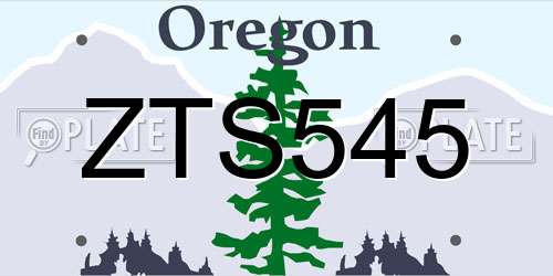 ZTS545 Oregon License Plate