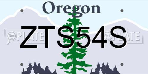 ZTS54S Oregon License Plate