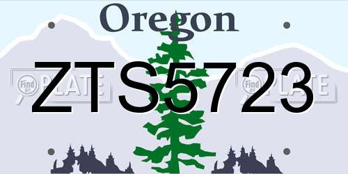 ZTS5723 Oregon License Plate
