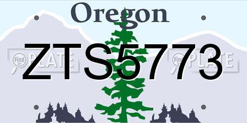 ZTS5773 Oregon License Plate