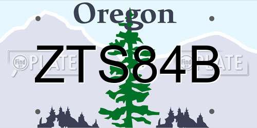 ZTS84B Oregon License Plate