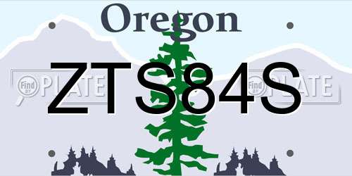 ZTS84S Oregon License Plate