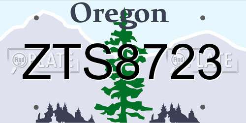 ZTS8723 Oregon License Plate