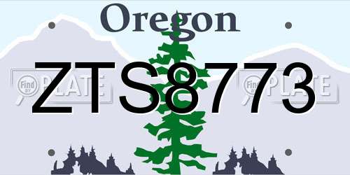 ZTS8773 Oregon License Plate