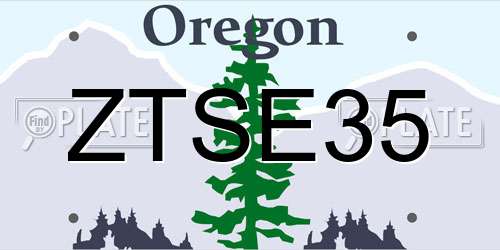 ZTSE35 Oregon License Plate