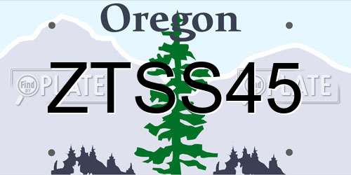 ZTSS45 Oregon License Plate