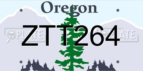 ZTT264 Oregon License Plate