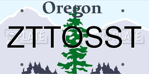 ZTTOSST Oregon License Plate