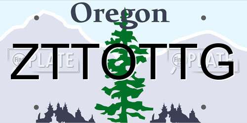 ZTTOTTG Oregon License Plate