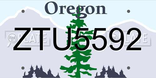 ZTU5592 Oregon License Plate