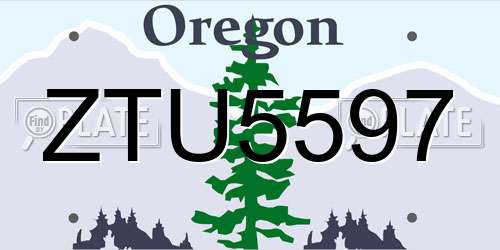 ZTU5597 Oregon License Plate